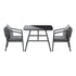Livsip 3PCS Outdoor Dining Setting Lounge Patio Furniture Table Chairs Set-Outdoor Patio Sets-PEROZ Accessories