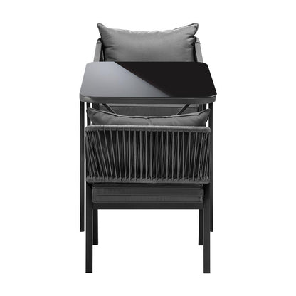 Livsip 3PCS Outdoor Dining Setting Lounge Patio Furniture Table Chairs Set-Outdoor Patio Sets-PEROZ Accessories