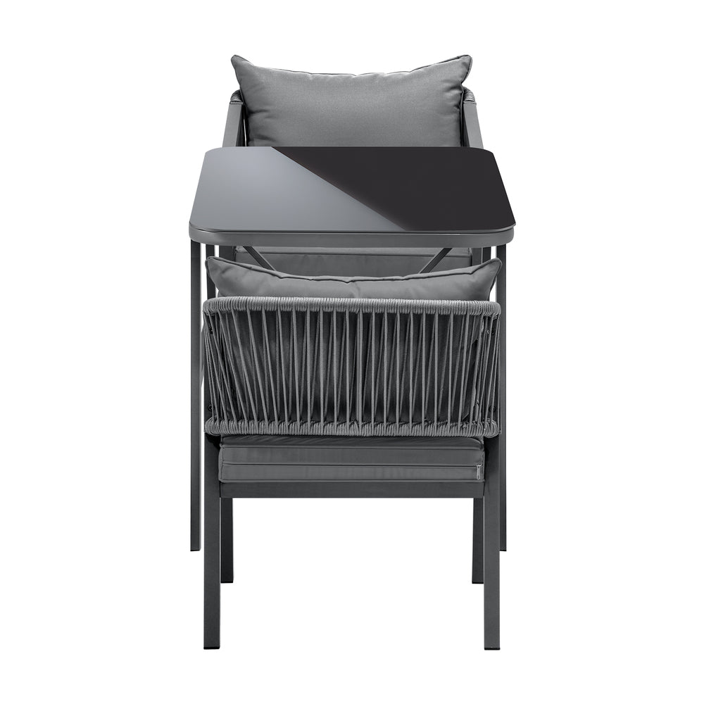 Livsip 3PCS Outdoor Dining Setting Lounge Patio Furniture Table Chairs Set-Outdoor Patio Sets-PEROZ Accessories