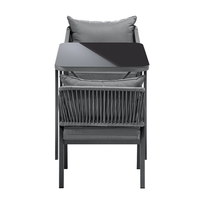Livsip 3PCS Outdoor Dining Setting Lounge Patio Furniture Table Chairs Set-Outdoor Patio Sets-PEROZ Accessories