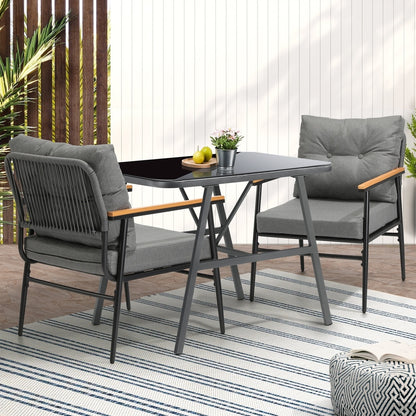 Livsip Outdoor Dining Set Patio Table and Chairs 2 Seater-Outdoor Dining Set-PEROZ Accessories