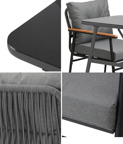Livsip Outdoor Dining Set Patio Table and Chairs 2 Seater-Outdoor Dining Set-PEROZ Accessories