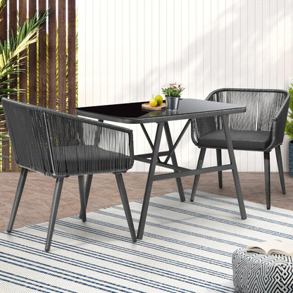 Livsip Outdoor Dining Setting 3 Piece Lounge Patio Furniture Table Chairs Set-Outdoor Patio Sets-PEROZ Accessories