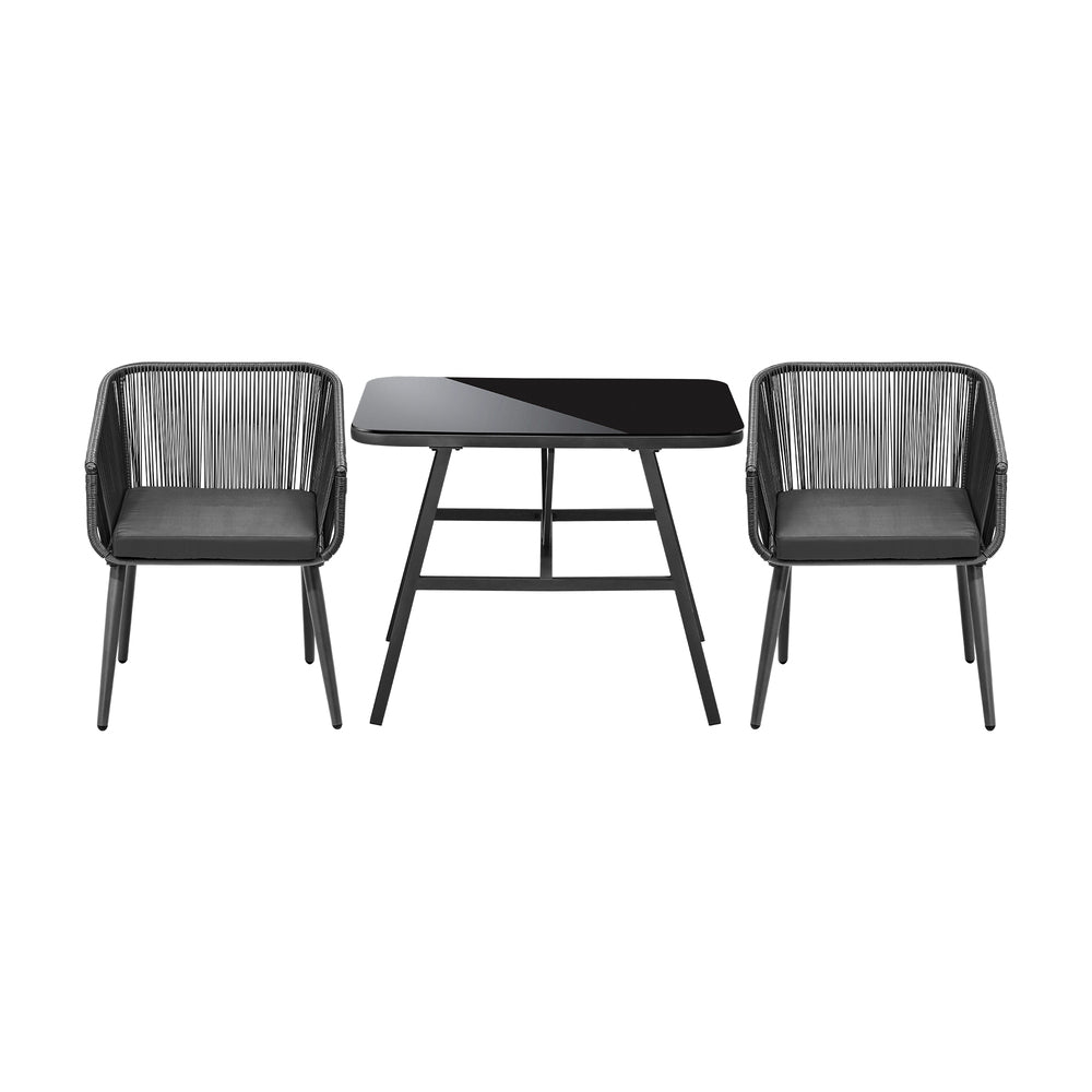 Livsip Outdoor Dining Setting 3 Piece Lounge Patio Furniture Table Chairs Set-Outdoor Patio Sets-PEROZ Accessories