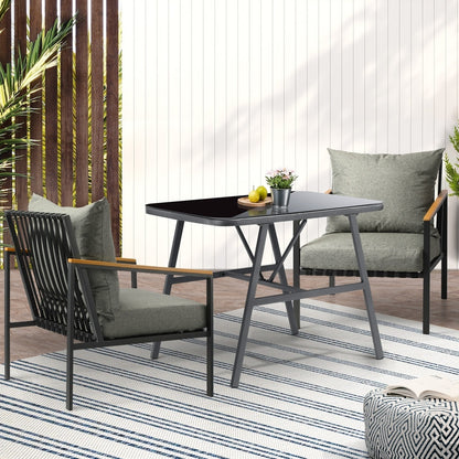 Livsip 3PCS Outdoor Dining Set Garden Table and Chairs-Outdoor Patio Set-PEROZ Accessories