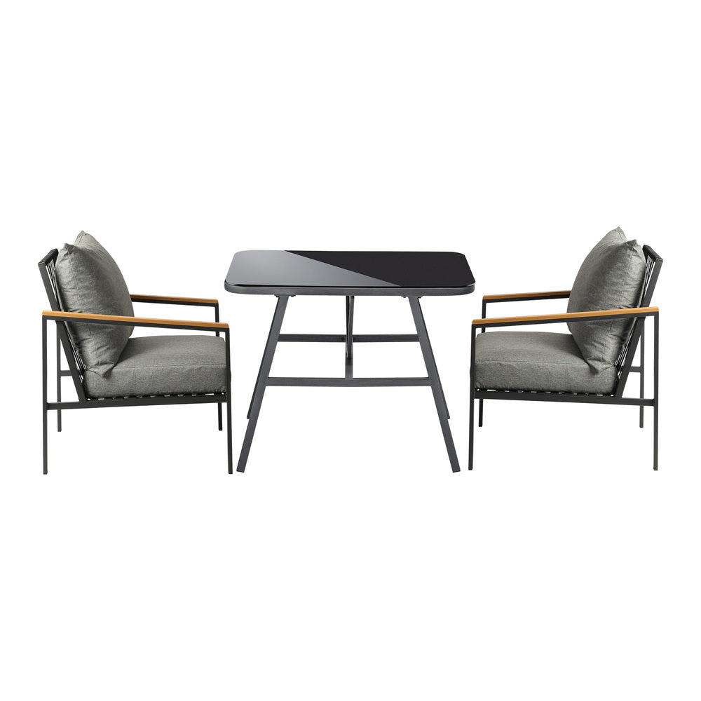 Livsip 3PCS Outdoor Dining Set Garden Table and Chairs-Outdoor Patio Set-PEROZ Accessories