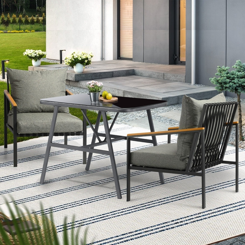 Livsip 3PCS Outdoor Dining Set Garden Table and Chairs-Outdoor Patio Set-PEROZ Accessories