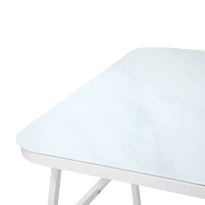 Livsip Outdoor Dining Table Patio Indoor White Marble-style-Outdoor Dining Set-PEROZ Accessories