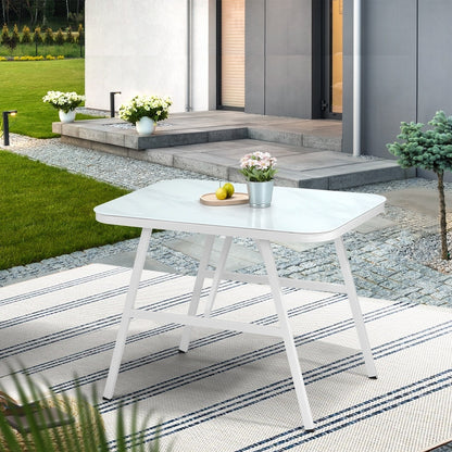 Livsip Outdoor Dining Table Patio Indoor White Marble-style-Outdoor Dining Set-PEROZ Accessories