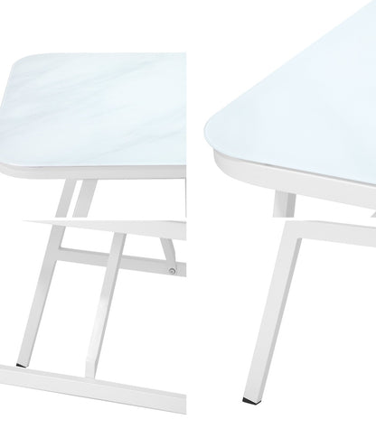 Livsip Outdoor Dining Table Patio Indoor White Marble-style-Outdoor Dining Set-PEROZ Accessories