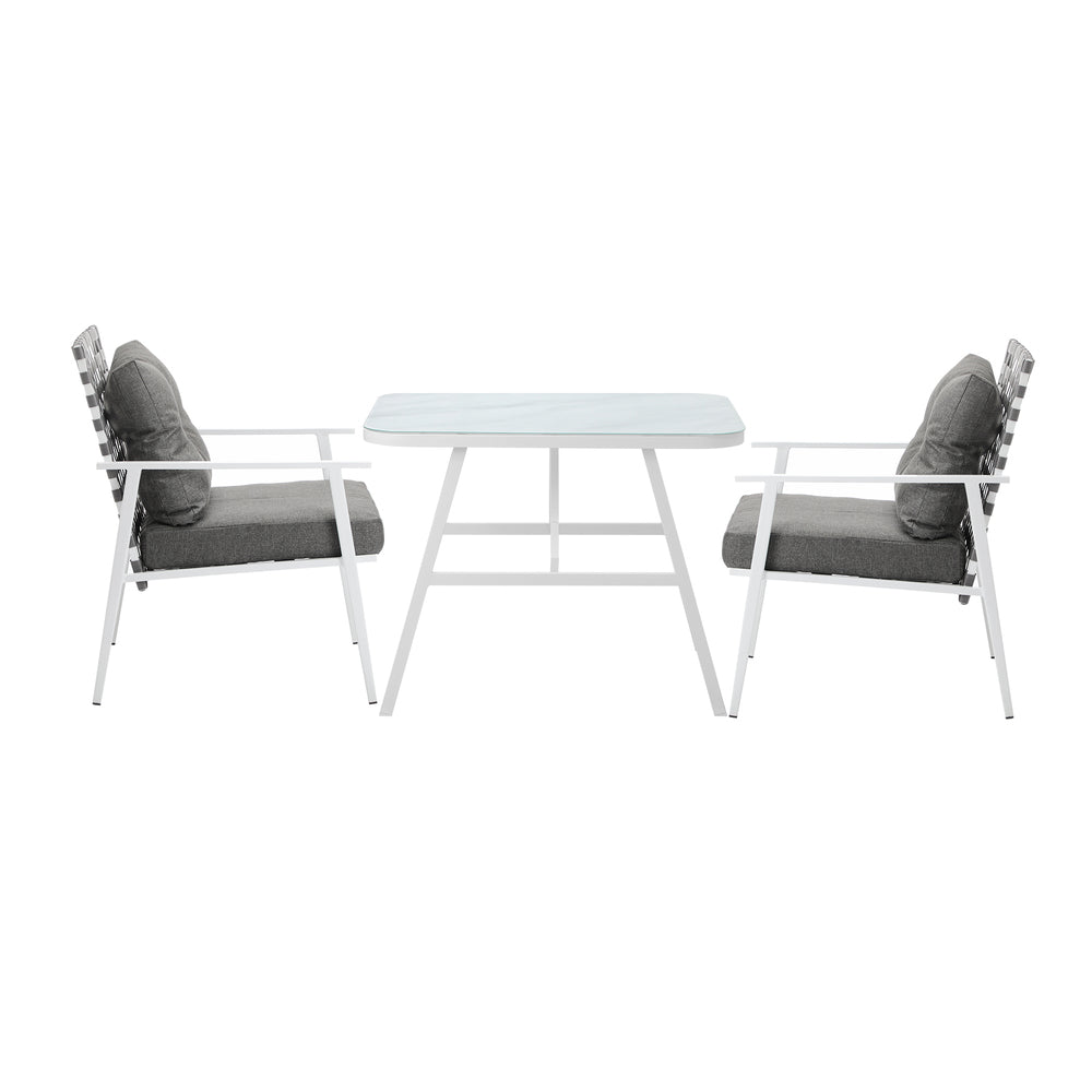 Livsip Outdoor Dining Set Rattan Chair Marble-style Table-Outdoor Dining Set-PEROZ Accessories