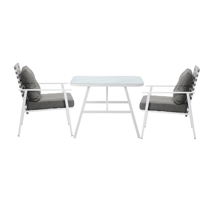 Livsip Outdoor Dining Set Rattan Chair Marble-style Table-Outdoor Dining Set-PEROZ Accessories