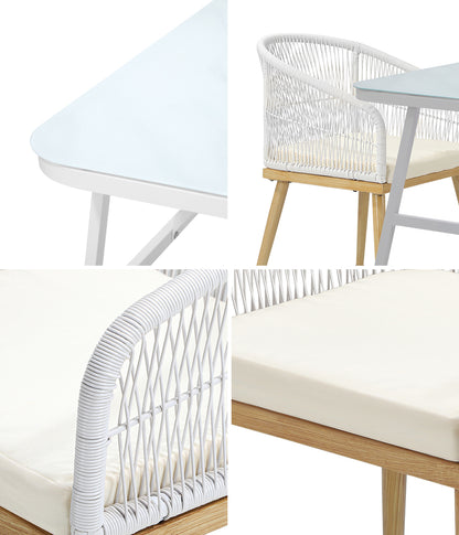 Livsip Outdoor Dining Set Patio Marble-style Table 3PCS-Outdoor Dining Set-PEROZ Accessories