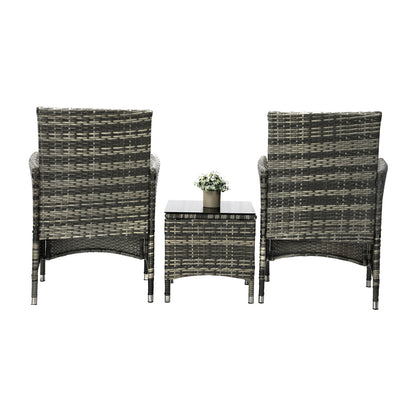Livsip Outdoor Furniture Setting 3 Piece Wicker Bistro Set Patio Chairs Table-Outdoor Patio Set-PEROZ Accessories