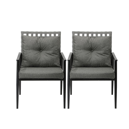 Livsip 2PCS Outdoor Armchairs Rattan Backrest Black-Outdoor Patio Set-PEROZ Accessories