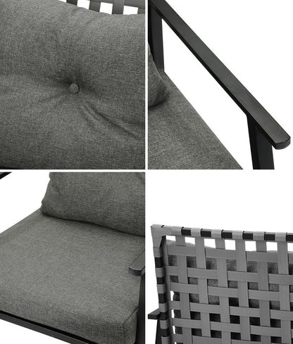 Livsip 2PCS Outdoor Armchairs Rattan Backrest Black-Outdoor Patio Set-PEROZ Accessories