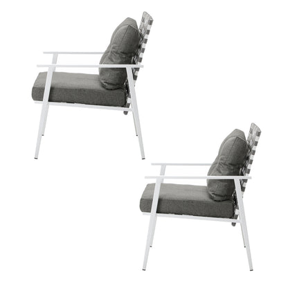Livsip 2PCS Outdoor Armchairs Rattan Backrest White-Outdoor Patio Set-PEROZ Accessories