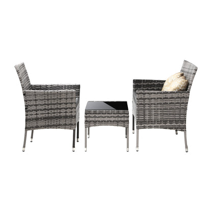 Livsip Outdoor Furniture 4-Piece Lounge Setting Chairs Table Wicker Set Patio-Outdoor Patio Sets-PEROZ Accessories
