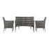 Livsip Outdoor Furniture 4-Piece Lounge Setting Chairs Table Wicker Set Patio-Outdoor Patio Sets-PEROZ Accessories