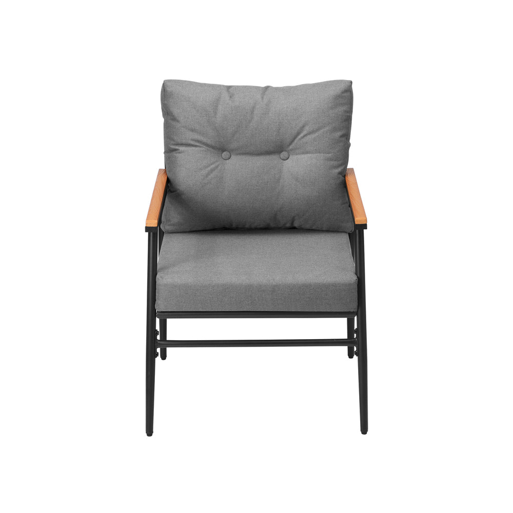 Livsip 2PCS Outdoor Chairs Garden Patio Armchair Black-Outdoor Patio Set-PEROZ Accessories