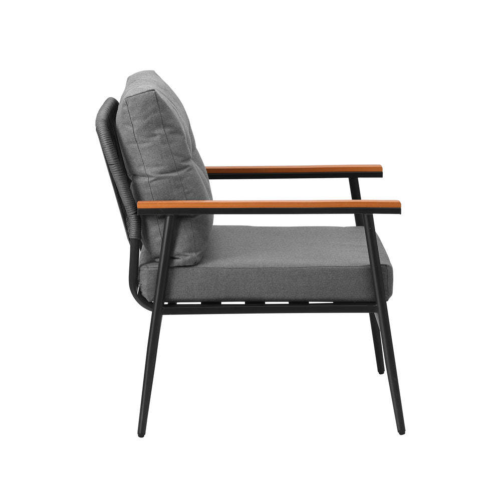 Livsip 2PCS Outdoor Chairs Garden Patio Armchair Black-Outdoor Patio Set-PEROZ Accessories
