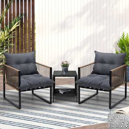 Livsip 2 Seater Outdoor Patio Lounge Setting-Outdoor Patio Set-PEROZ Accessories