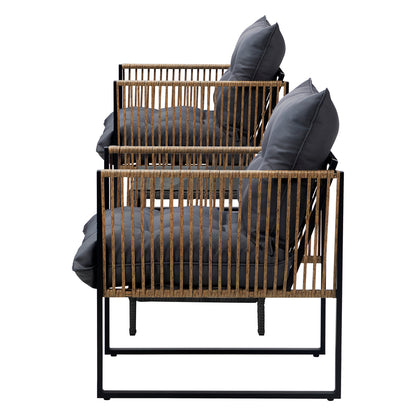 Livsip 2 Seater Outdoor Patio Lounge Setting-Outdoor Patio Set-PEROZ Accessories