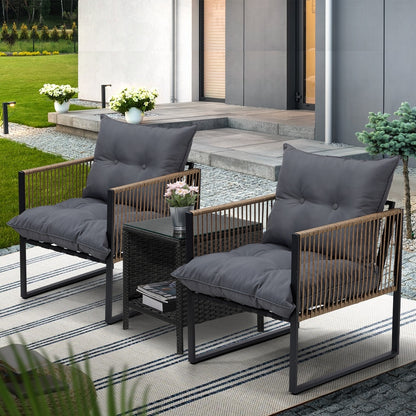 Livsip 2 Seater Outdoor Patio Lounge Setting-Outdoor Patio Set-PEROZ Accessories
