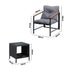 Livsip 3 Piece Outdoor Patio Set Metal Chairs Rattan Table-Outdoor Patio Set-PEROZ Accessories
