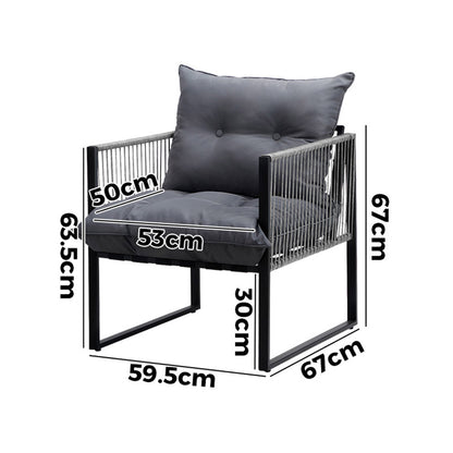Livsip 2PCS Outdoor Patio Chairs Garden Sofa Set PE Wicker Grey-Outdoor Patio Set-PEROZ Accessories