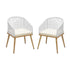 Livsip Outdoor Armchair X2 with Rope and Padded Seat Beige-Outdoor Patio Sets-PEROZ Accessories
