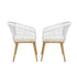 Livsip Outdoor Armchair X2 with Rope and Padded Seat Beige-Outdoor Patio Sets-PEROZ Accessories