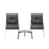 Livsip 3pc Outdoor Patio Sets 50CM Grey Round Table Rattan Chairs-Outdoor Patio Set-PEROZ Accessories
