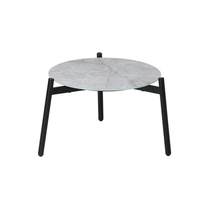Livsip 3 Piece Outdoor Patio Set 50cm Table Grey and White Armchair-Outdoor Patio Set-PEROZ Accessories