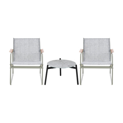 Livsip 3PCS Outdoor Bistro Set Patio Chair 50cm Coffee Table Textilene-Outdoor Patio Set-PEROZ Accessories