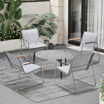 Livsip Outdoor Patio Set 70cm Round Table and 4x Chairs-Outdoor Patio Set-PEROZ Accessories