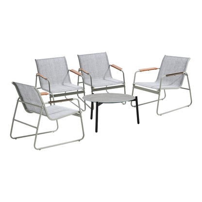 Livsip Outdoor Patio Set 70cm Round Table and 4x Chairs-Outdoor Patio Set-PEROZ Accessories