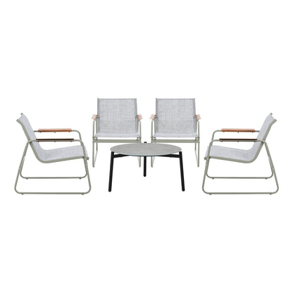 Livsip Outdoor Patio Set 70cm Round Table and 4x Chairs-Outdoor Patio Set-PEROZ Accessories