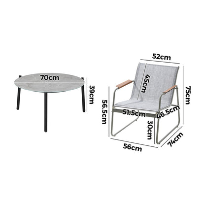Livsip Outdoor Patio Set 70cm Round Table and 4x Chairs-Outdoor Patio Set-PEROZ Accessories