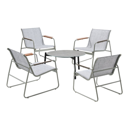 Livsip Outdoor Patio Set 70cm Round Table and 4x Chairs-Outdoor Patio Set-PEROZ Accessories