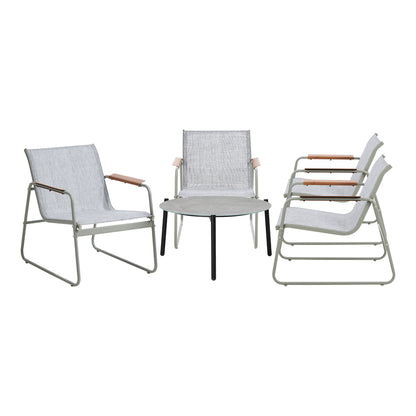 Livsip Outdoor Patio Set 70cm Round Table and 4x Chairs-Outdoor Patio Set-PEROZ Accessories