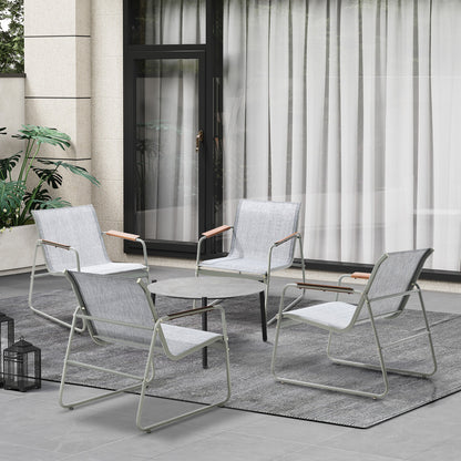 Livsip Outdoor Patio Set 70cm Round Table and 4x Chairs-Outdoor Patio Set-PEROZ Accessories