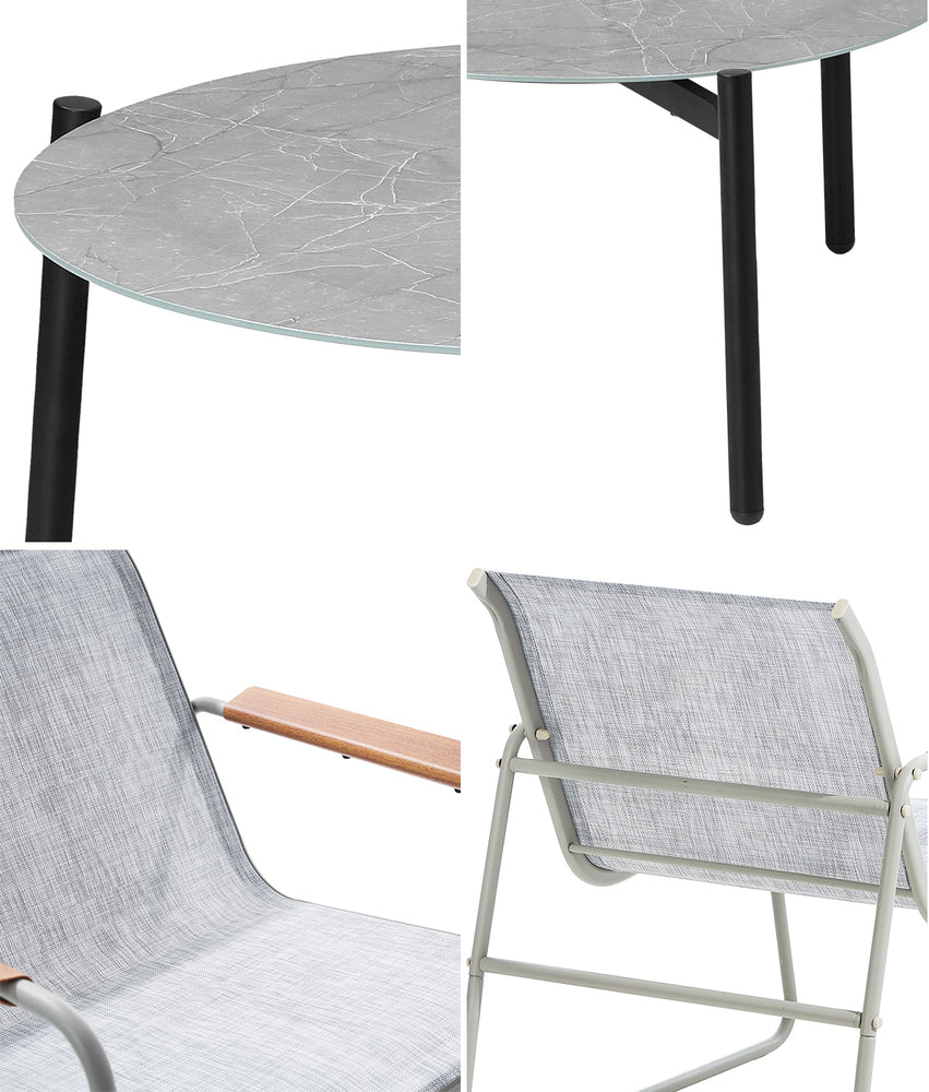 Livsip Outdoor Patio Set 70cm Round Table and 4x Chairs-Outdoor Patio Set-PEROZ Accessories