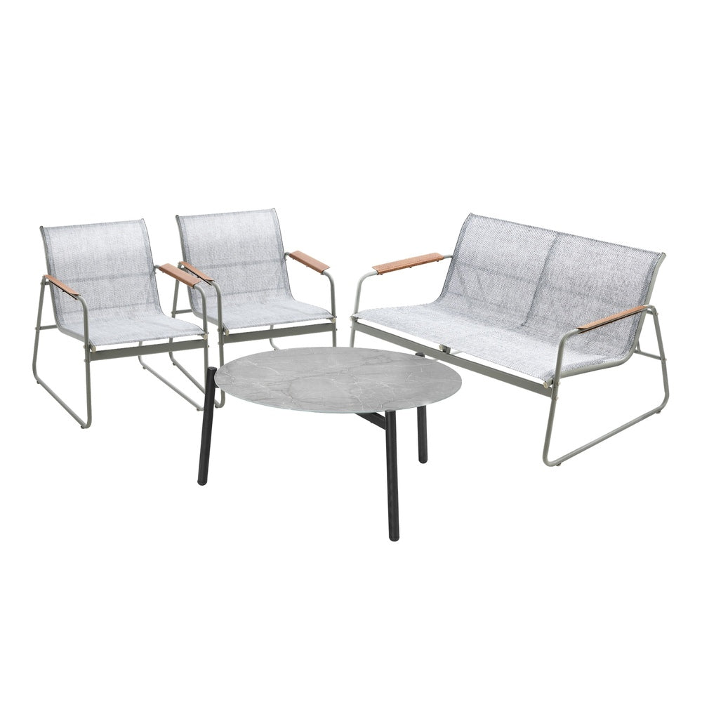 Livsip Outdoor Lounge Set 4 Seater Patio Chairs 70cm Grey Table-Outdoor Patio Set-PEROZ Accessories