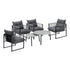 Livsip 6PCS Outdoor Patio Set Grey Coffee Table Set Lounge Chairs-Outdoor Patio Set-PEROZ Accessories