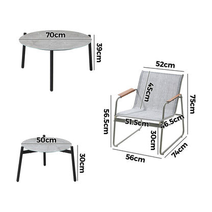 Livsip 6PCS Outdoor Patio Set 4x Chairs Coffee Table Set Textilene-Outdoor Patio Set-PEROZ Accessories