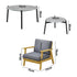 Livsip 6PCS Outdoor Lounge Set 2pc Grey Coffee Table Sets with Armchairs-Outdoor Patio Set-PEROZ Accessories