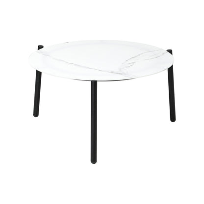 Livsip Outdoor Coffee Side Marble Table 50cm Round White-Outdoor Table-PEROZ Accessories