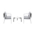 Livsip 3PCS Outdoor Patio Set White 50cm Coffee Table White Chairs-Outdoor Patio Set-PEROZ Accessories