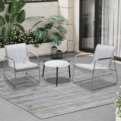 Livsip 3PCS Outdoor Bistro Set 50cm Coffee Table Textilene Patio Chair-Outdoor Patio Set-PEROZ Accessories